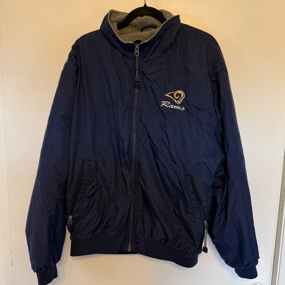 Logo Athletic Vintage St. Louis Rams NFL Full Zip Coat - Navy (Size: L)